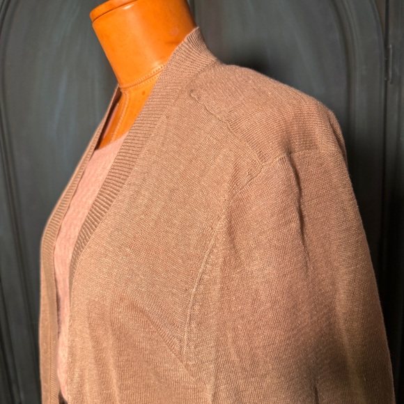 100%Linen, Women's Tan Sweater Cardigan - Picture 14 of 16